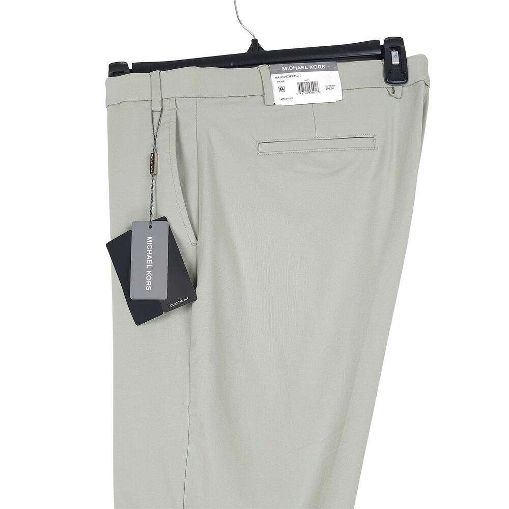 Michael Kors Mens Classic Fit Dress Pants 36x34 Mint Green Solid Stretch Cotton
